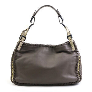Bottega Veneta Tan python handbag Beige brown leather